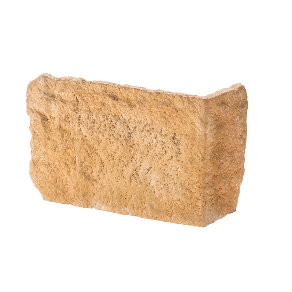 CHAINE D'ANGLE PIERRE RECONSTITUEE PIERRE DE CAUSSE/MANOIR TERRE DE SIENNE 30/40 X 10/18 X 25 EPAISSEUR 3CM