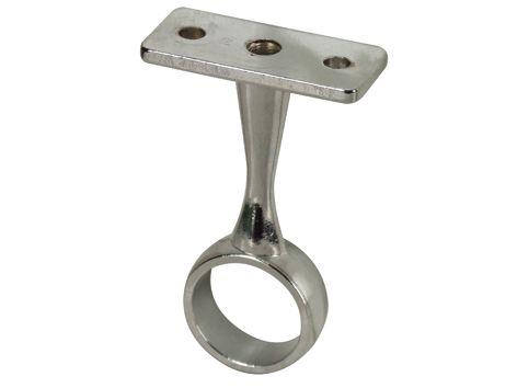 Support de milieu fixe Pour tube penderie Ø 19mm Acier chromé 64x38x19 Blister de 2