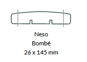 Lame de terrasse en DOUGLAS 90% - Profil Neso - 26x145mm L.4m