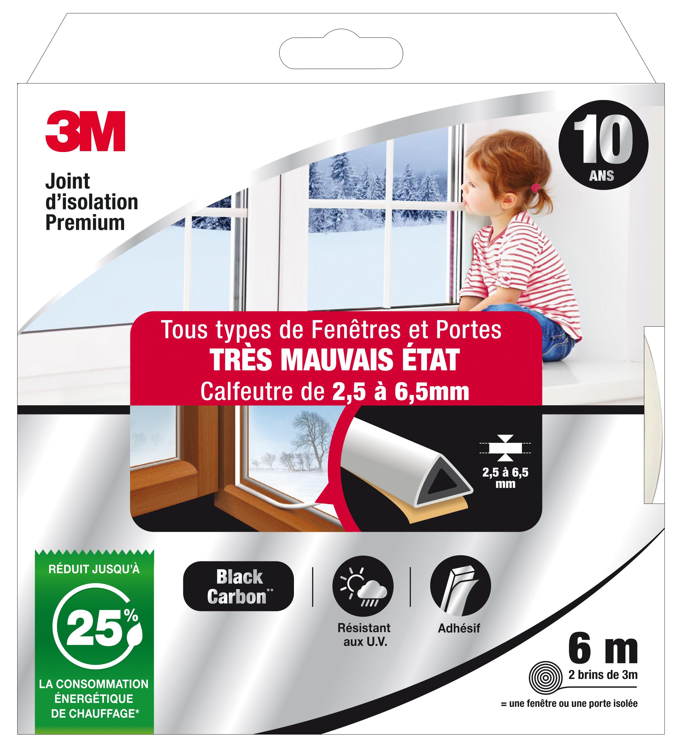 Joint Isolation Premium Fenetres et Portes - Très Mauvais Etat - Blanc - L.6m