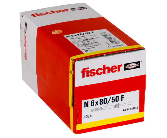 CHEVILLE A FRAPPER N A COLLERETTE EPAISSE D6X80 BOITE 100