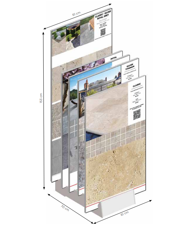 CREMAILLERE EXPO SPECIAL EXTERIEUR DISTRIMAT 5 PANNEAUX DALLAGES ET PAVES