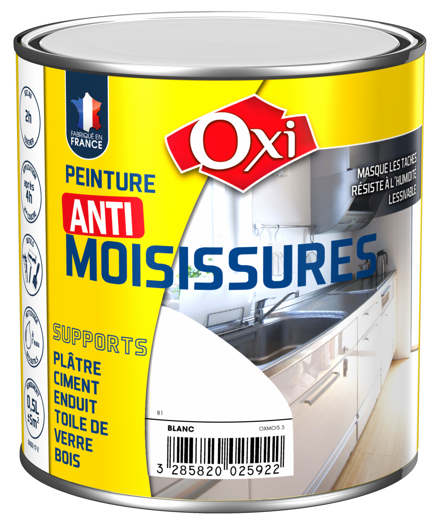 Peinture OXI Anti Moisissures - Pot de 0,5L