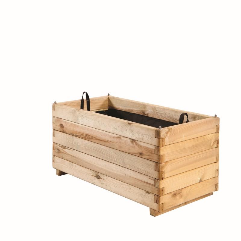 JARDINIERE EN PIN 100 X 50 X 50 CM