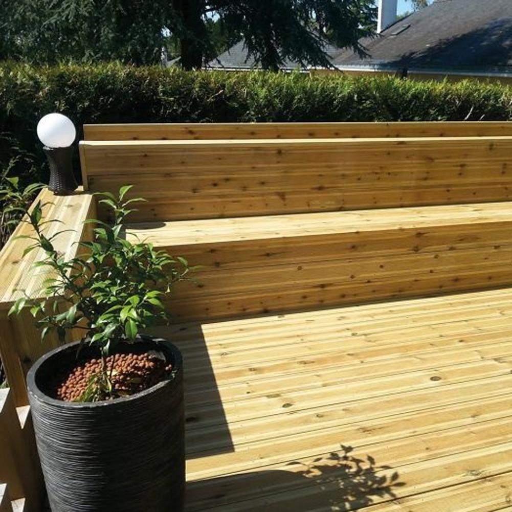 Lame de terrasse en Pin rouge du Nord choix AB - 27x145mm L.2,70m- Vert