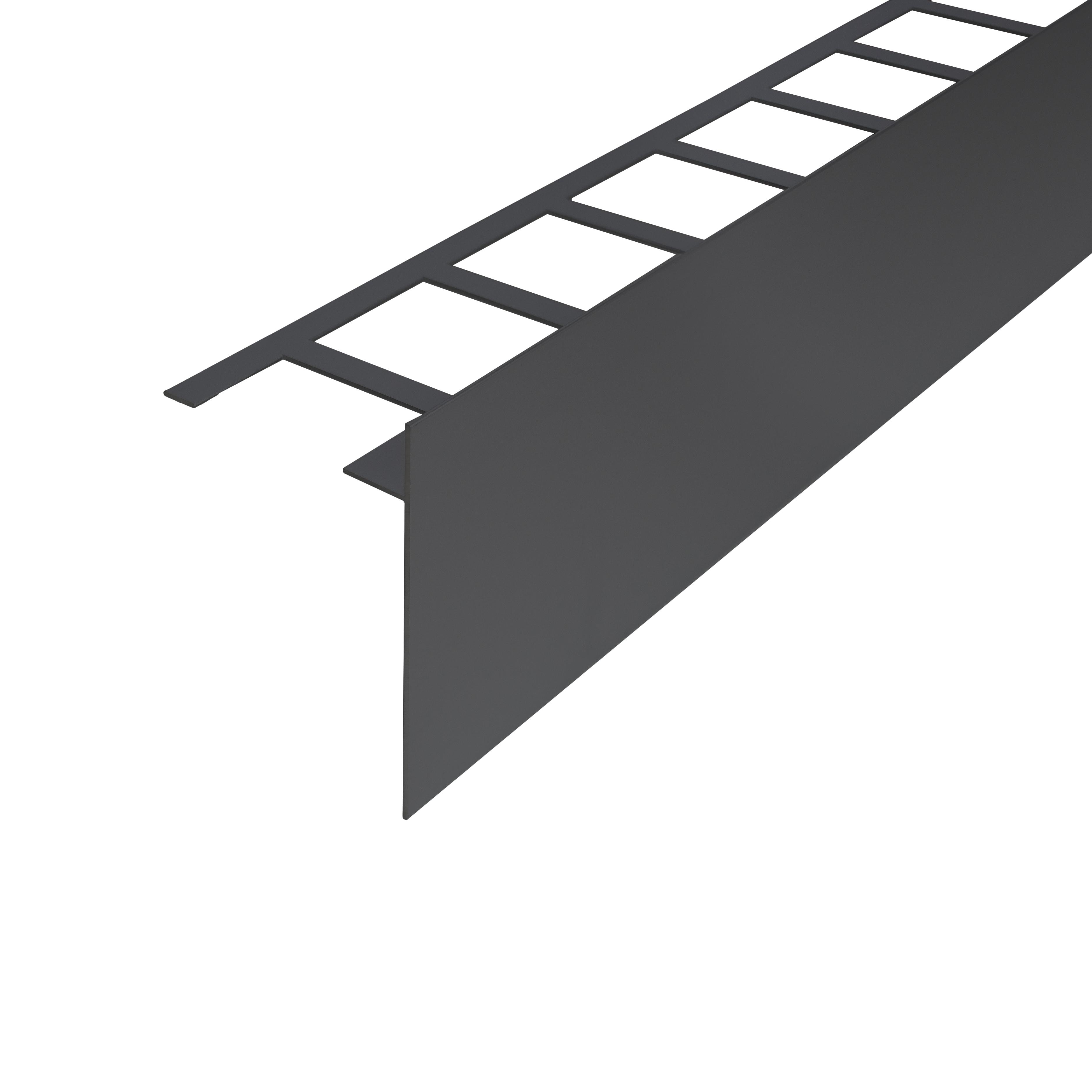 Profilé périphérique de terrasse pour pose de dalle sur plots - DURABAL BO - Longueur 300 cm - Ht 120 mm - Aluminium Anthracite - BOAC 12016/300