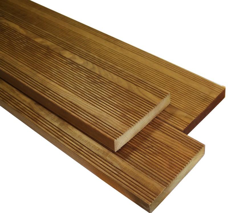 Lame de terrasse en Pin rouge du Nord choix AB - 27x145mm L.3,90m - Marron