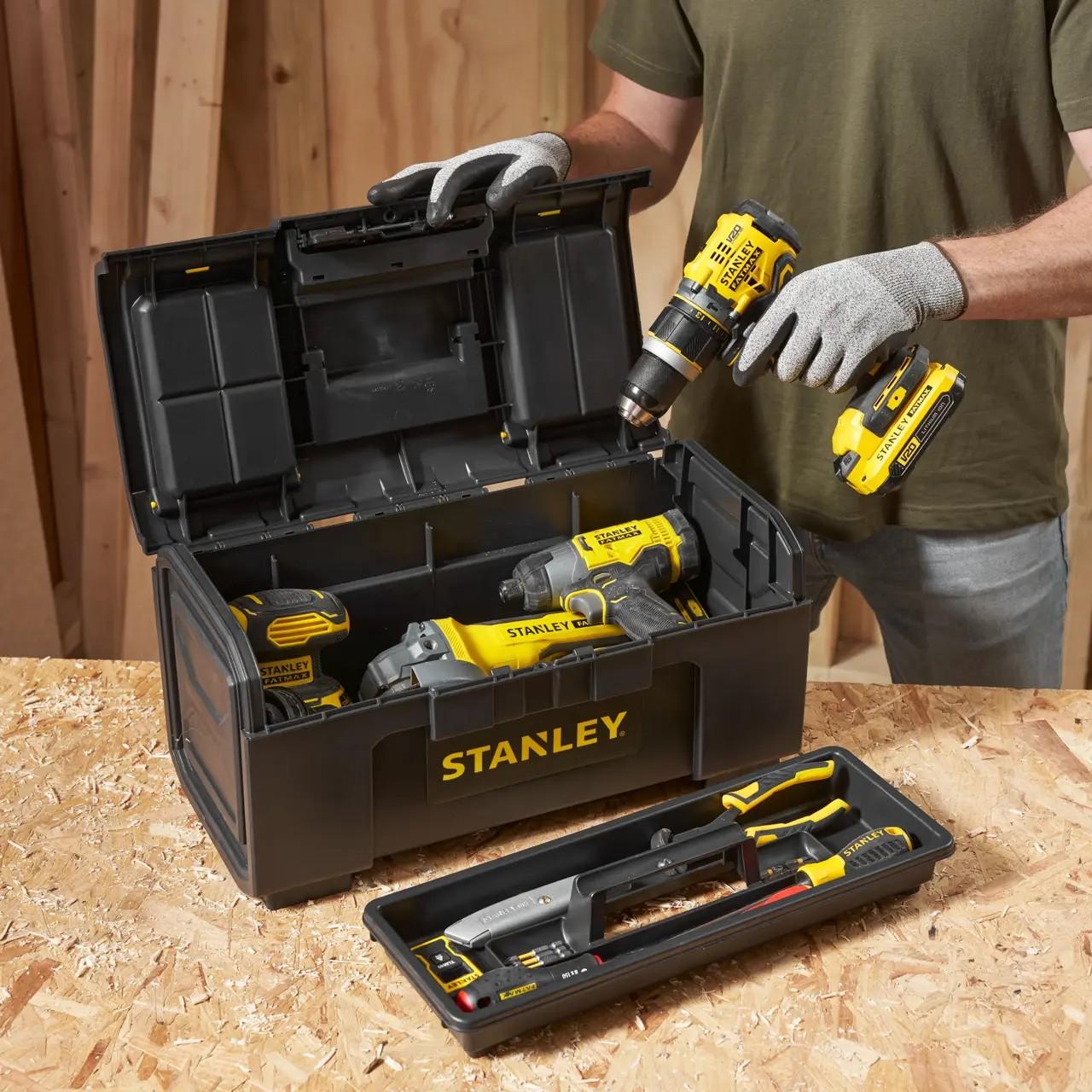 Boîte à outils Stanley 48 cm ouverture une main TouchLatch