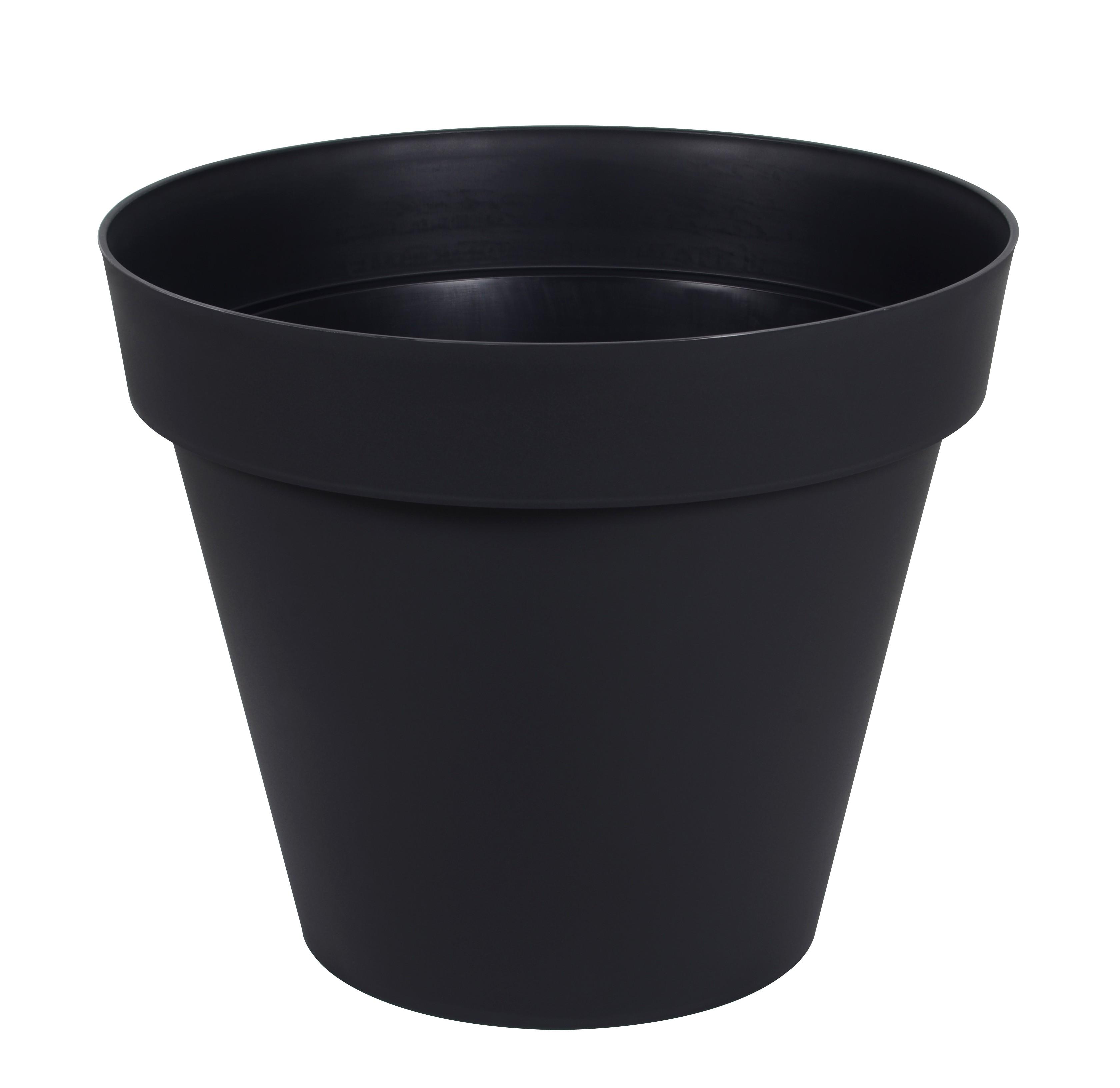 Pot rond TOSCANE 170L polypropylène gris anthracite Ø80cm