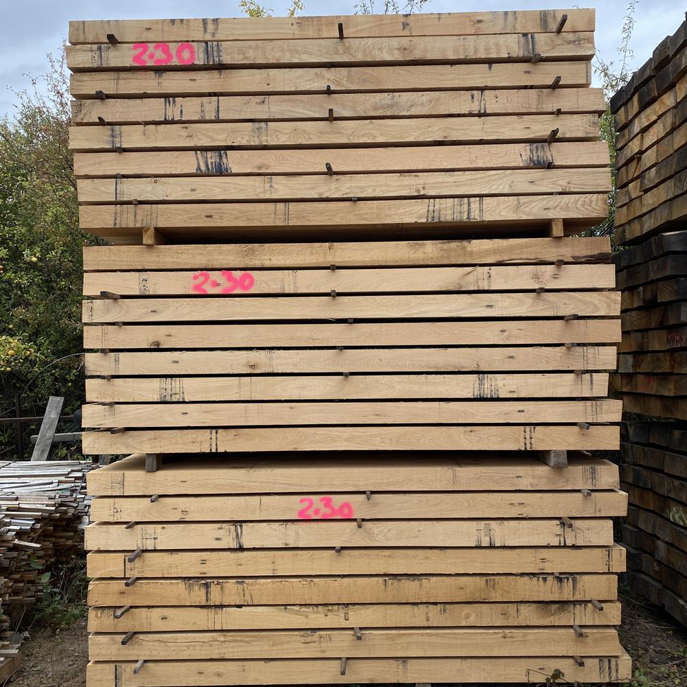 Traverse Chêne Français Elégance 3/4 arêtes vives - 100x200MM L.1,50M