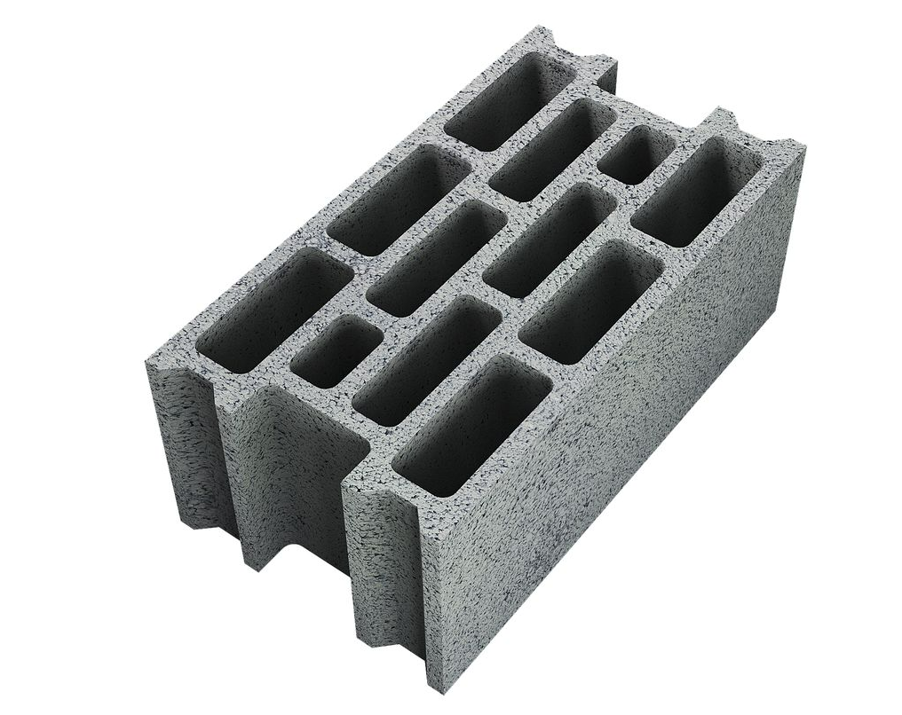 Bloc creux en béton - long. 50CM x haut. 20CM x ep. 27,5CM