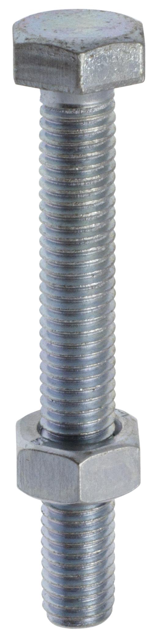 Boulon Tête héxagonale Acier zingué 10x30 Blister de 4