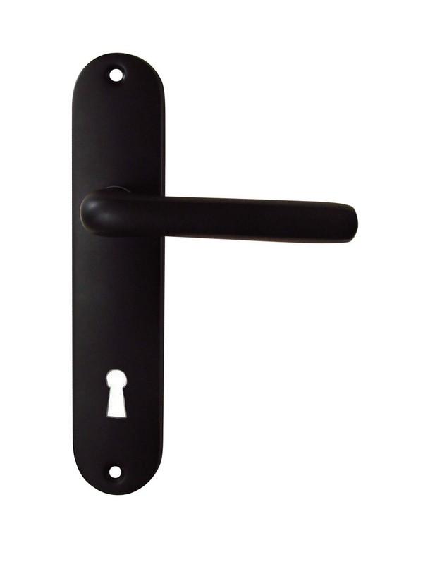 ENSEMBLE DE POIGNEES DE PORTE TIGNES 165 ALU NOIR MAT PENE DORMANT