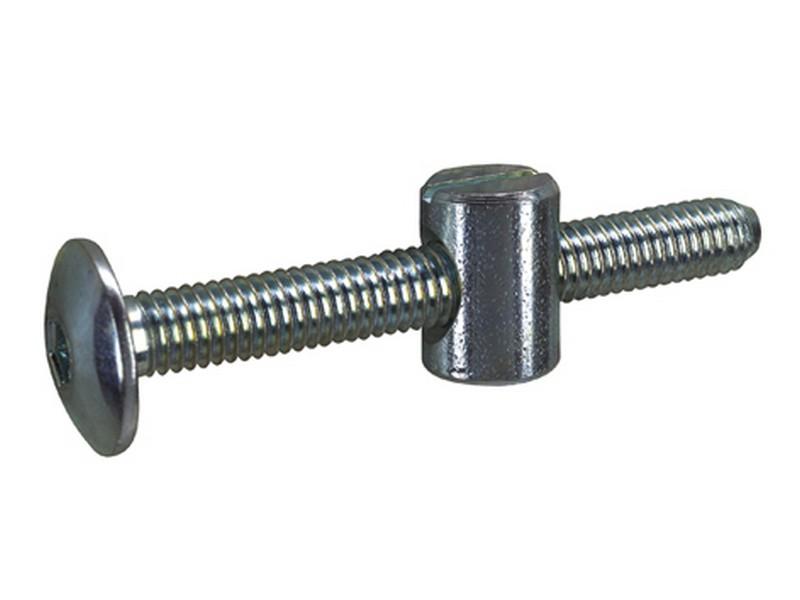 Vis d'assemblage + écrou cylindrique Tête bombée Acier zingué 6x50 Blister de 4