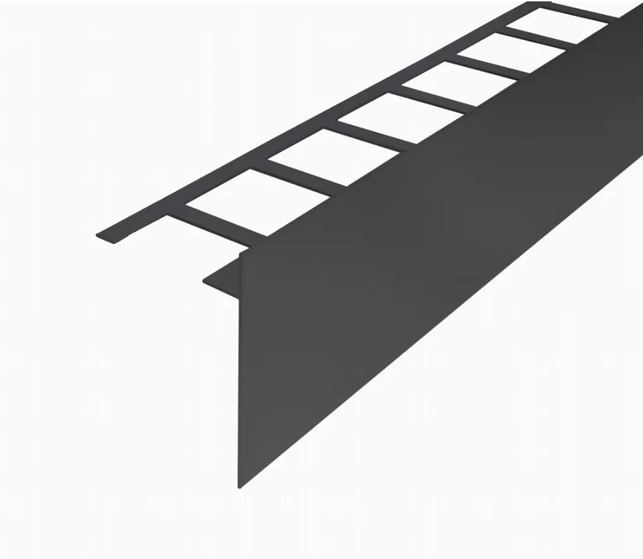 Profilé périphérique de terrasse pour pose de dalle sur plots - DURABAL BO - Longueur 300 cm - Ht 60 mm - Aluminium Anthracite - BOAC 6016/300