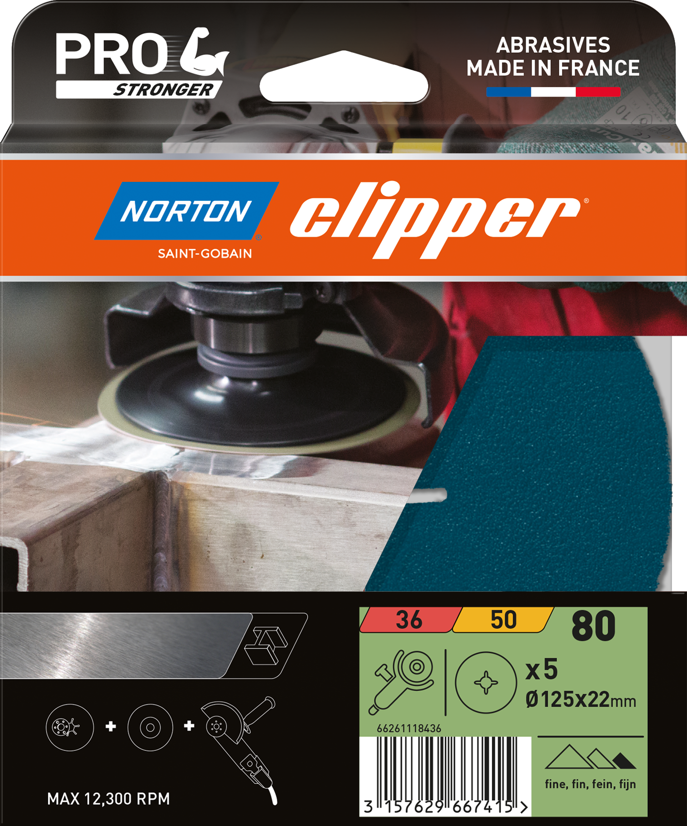 Disques fibre Zirconium 125 Grain 80 - Lot de 5