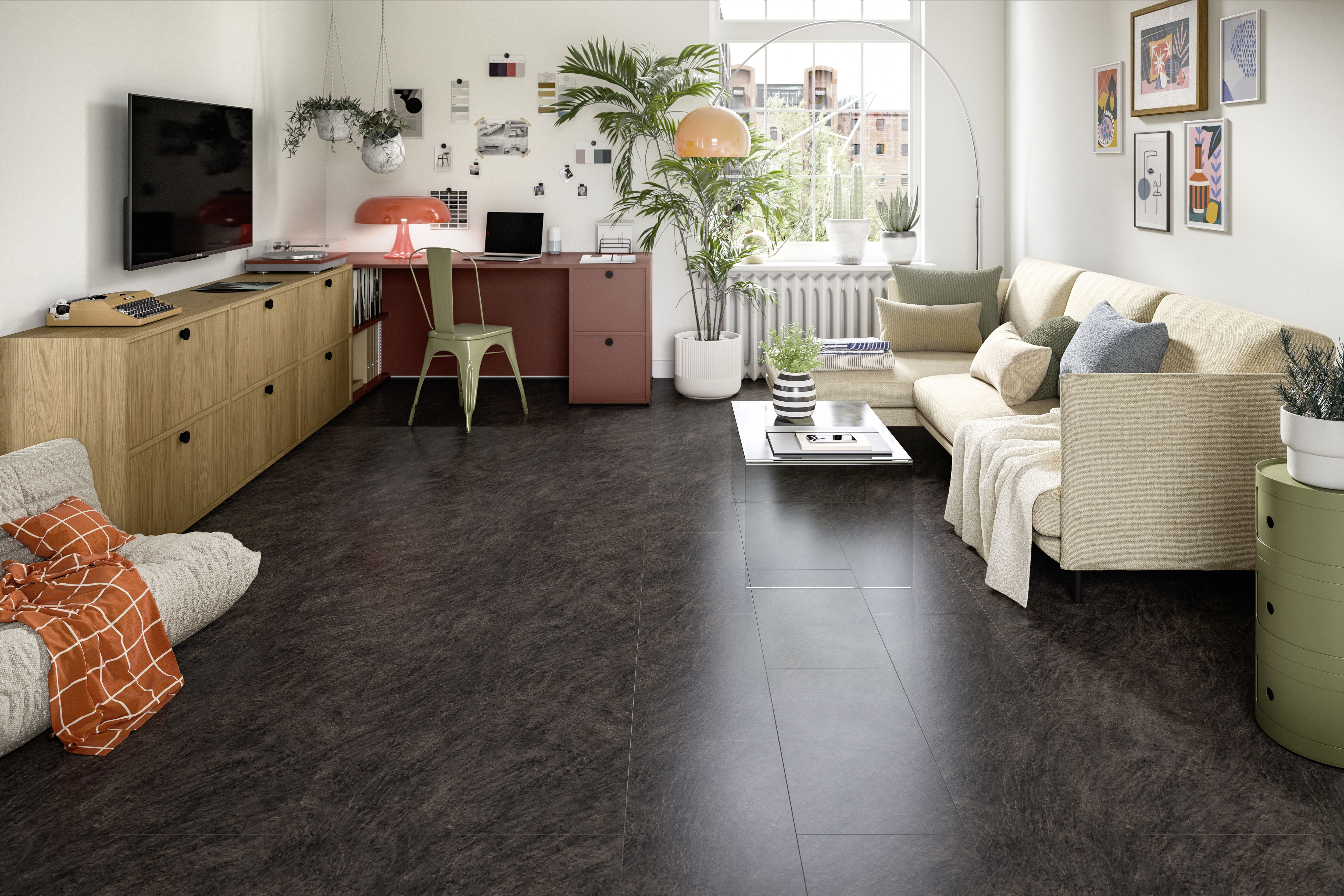 Stratifié NATURE SENS Aqua+ 72h - 327x1292mm ép.8mm - ELF237 Ardoise Cupria