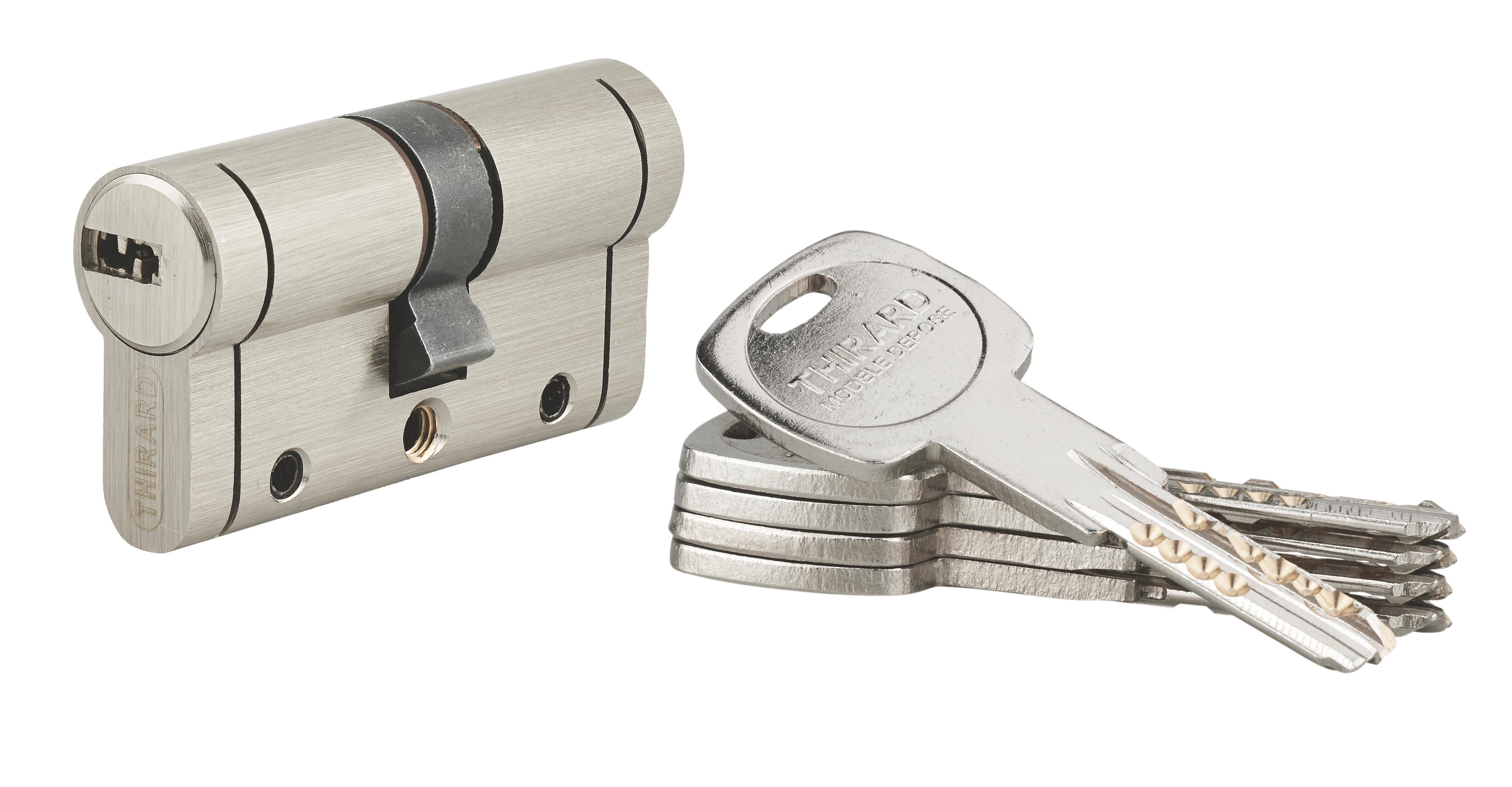 Cylindre trafic 12 30MM x 30MM nickel 5 clés - Thirard