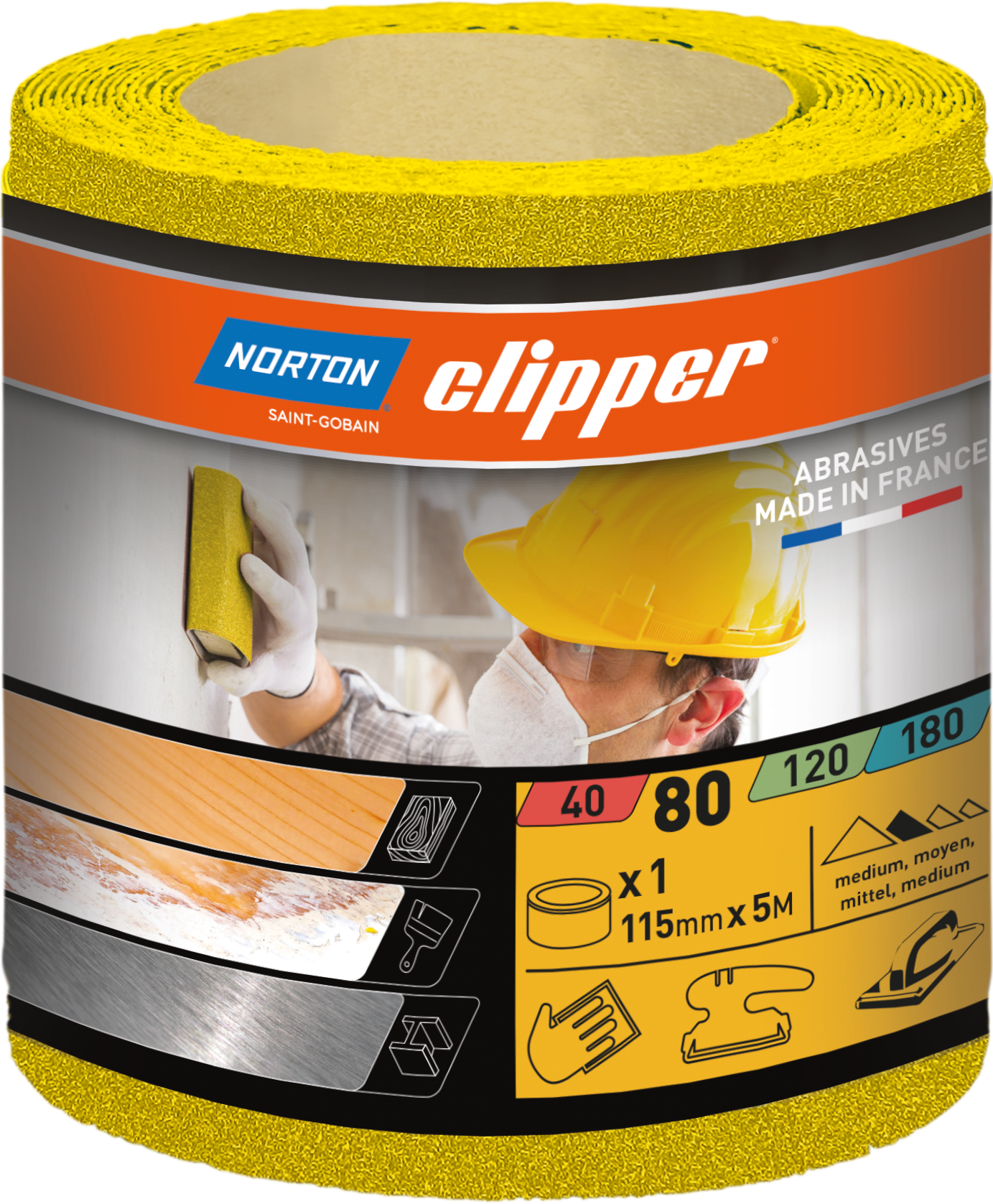 Rouleau Papier abrasif 115x5Ml Grain 80