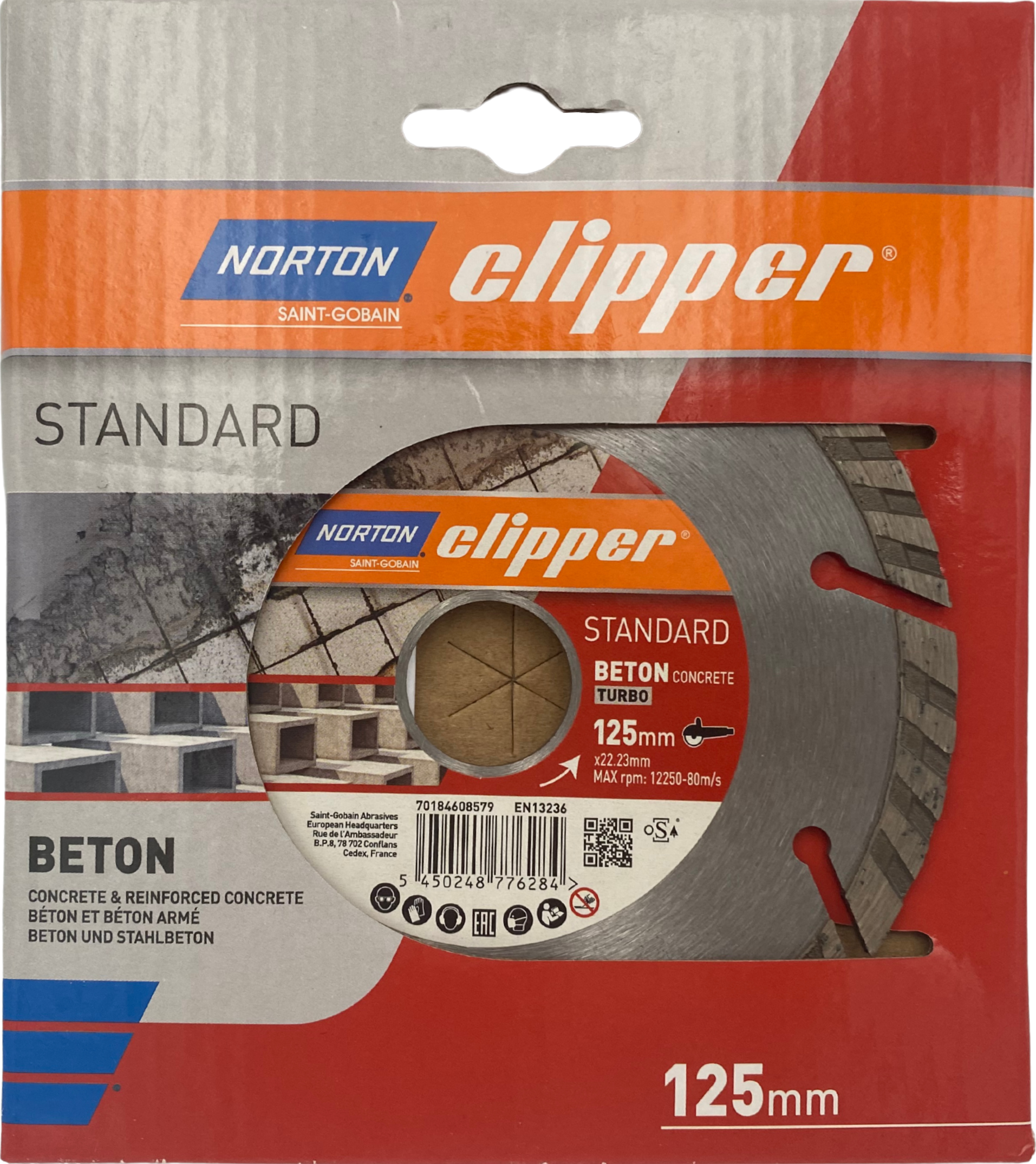 Disque diamant STANDARD BETON TURBO 125x22.23