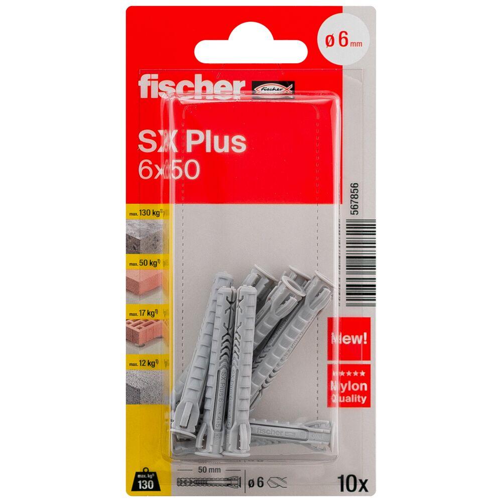 Cheville nylon SX Plus 6x50 - Blister de 10