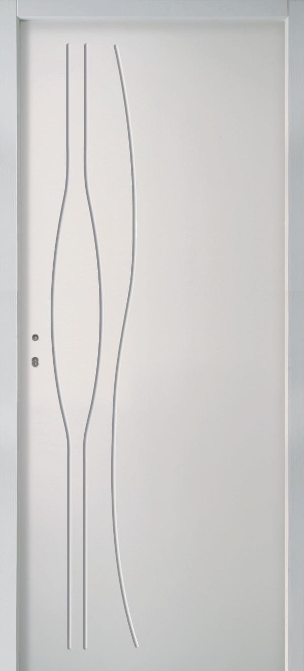 Bloc-porte BOREAL à Recouvrement - Rainurée Groove Ame Alvéolaire - Huisserie PERF+ 86x54mm - Serrure PDDT - Poussant Gauche - 204x83cm - AXE 50MM