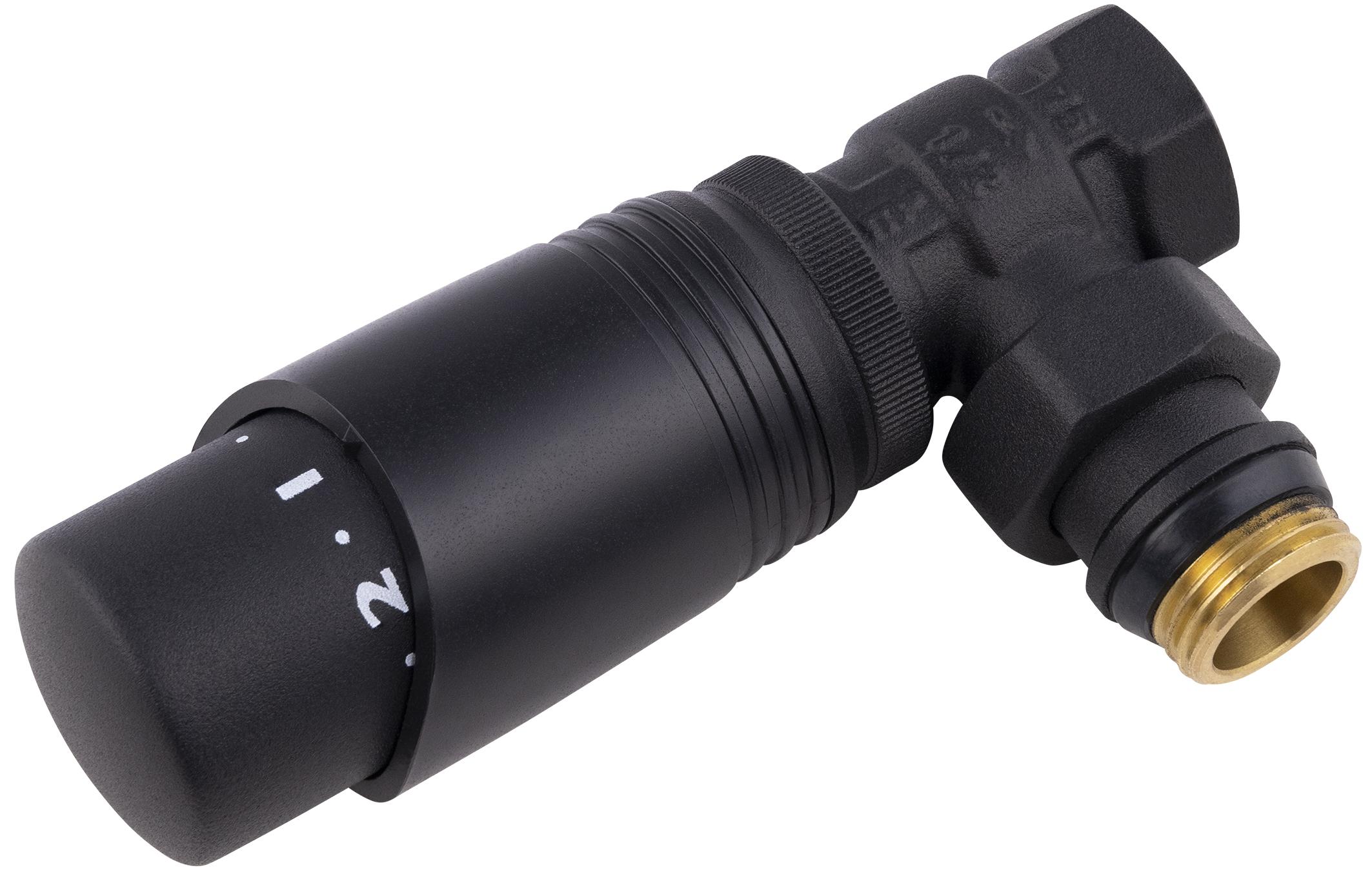 ROBINET THERMOSTATIQUE EQUERRE MF 1/2 NOIR