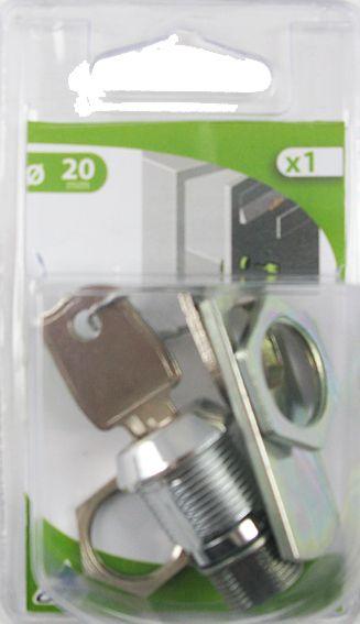 Serrure à cylindre Pour Boite aux lettres Acier chromé 50x32x18 Blister