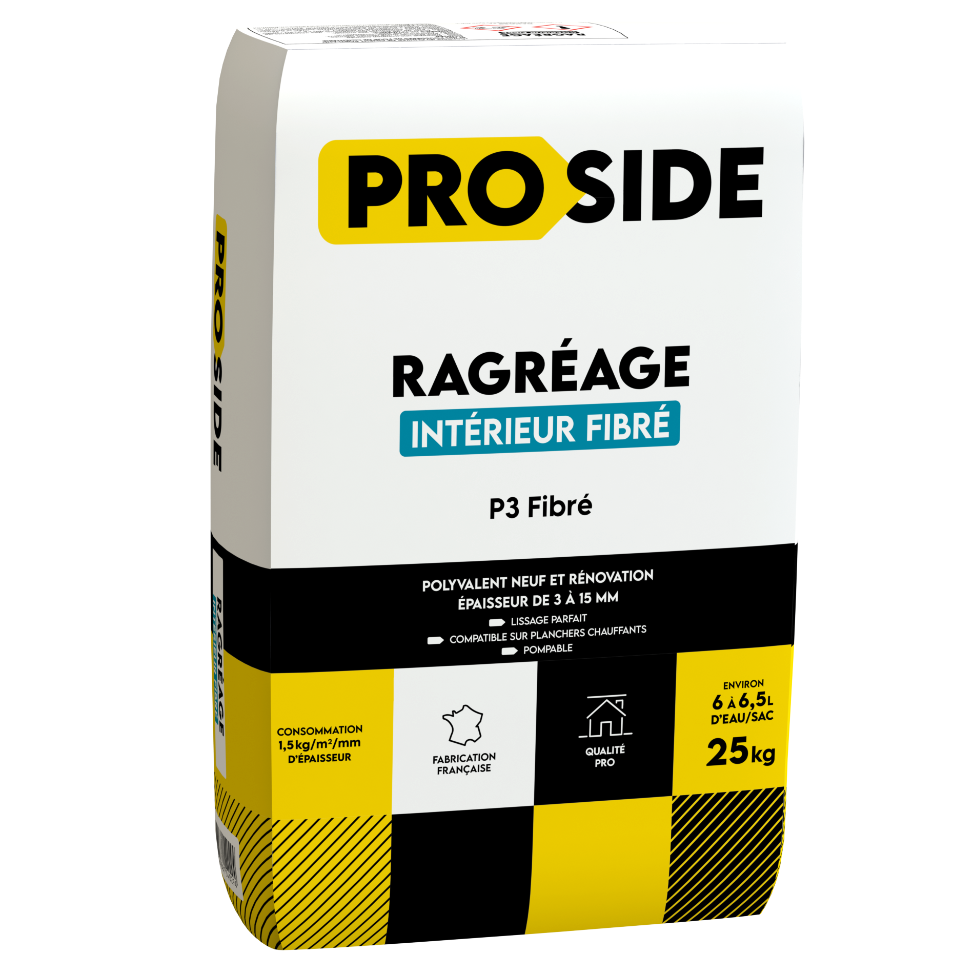  Ragréage intérieur P3 Fibré Gris - Sac de 25kg