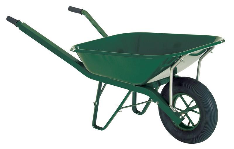 BROUETTE CORNIERE TRAVAUX DE VOIRIE roue gonflable VERTE 100 L