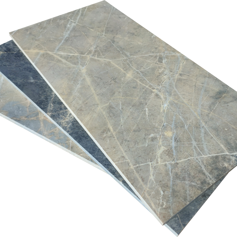 Dalle BALI MIX Gold 30 x 60 x 1,2 cm - Marbré bord scié