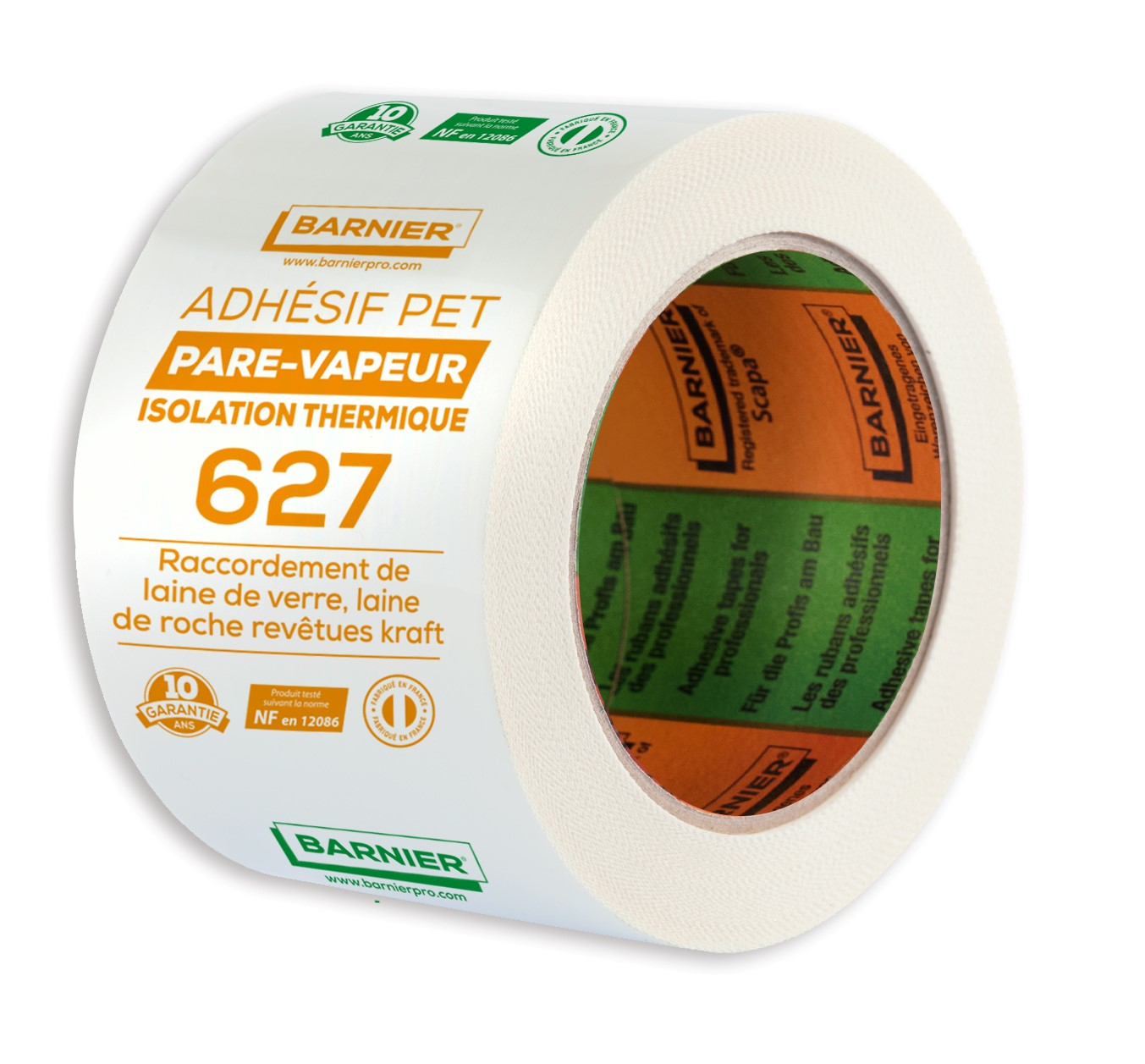 Ruban adhésif pare-vapeur 627 pour plaques d'isolation -  Rouleau de 75MM x 66M