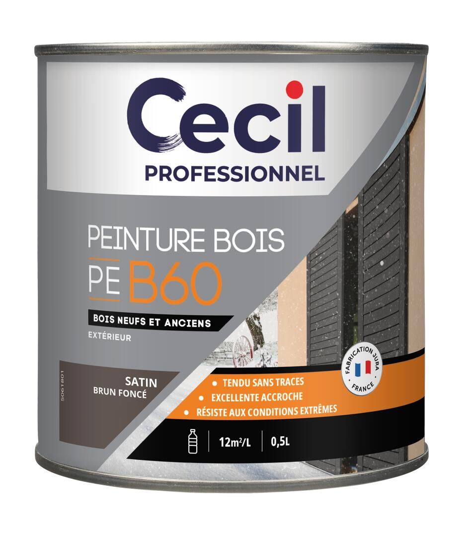 Peinture extérieure bois conditions extrêmes PEB60PEINTURE - Brun Foncé Satin - 0,5L