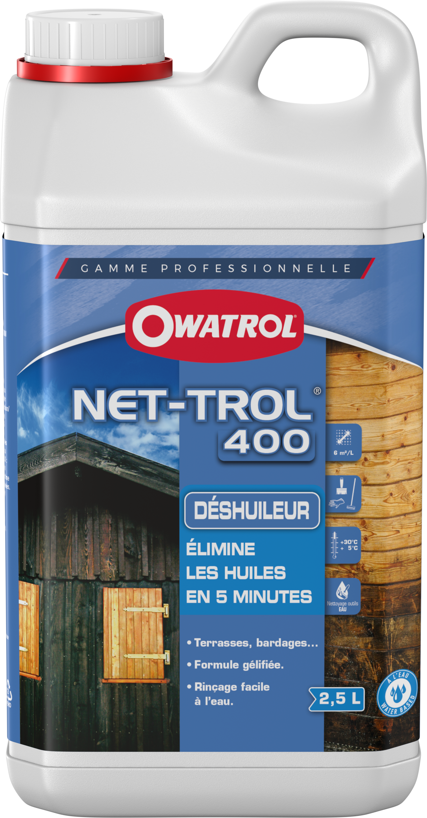 Déshuileur Bois NET TROL 400 OWATROL PRO - Bidon de 2,5L