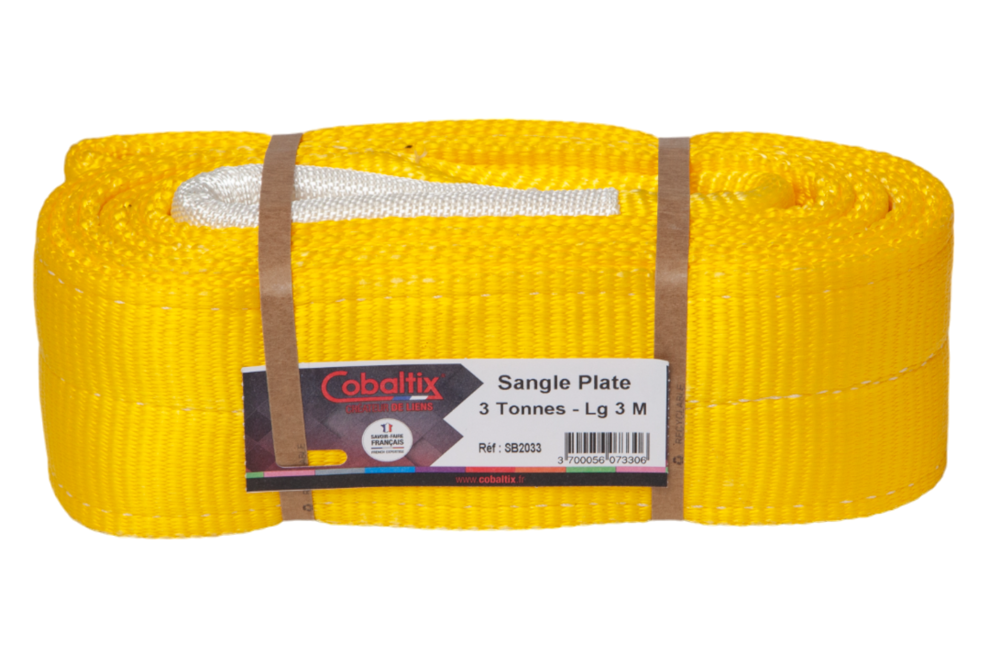 Elingue plate avec boucles pour levage 3T Lg 3m