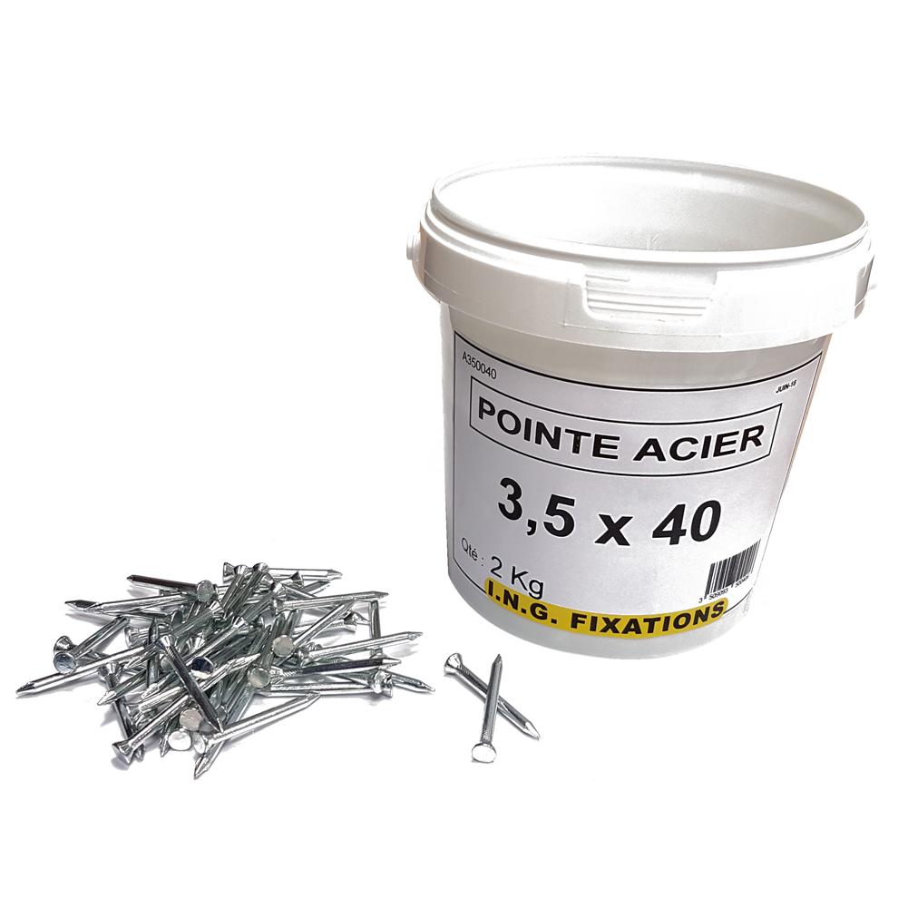 POINTE ACIER 3.5x70 - SEAU DE 2 Kg