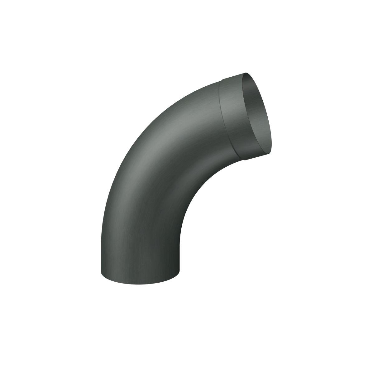 Coude tulipe Ø100mm 72° soudure haute fréquence - zinc RHEINZINK GRANUM basalte