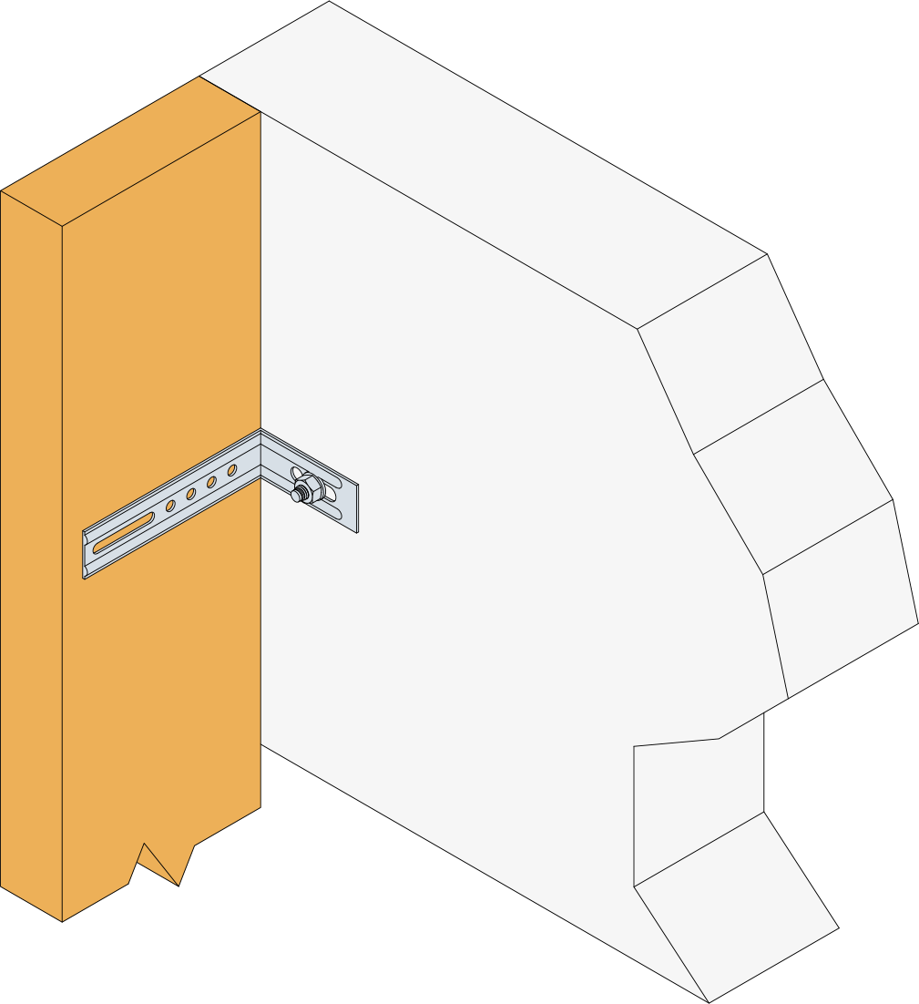 EQUERRE NERVUREE DROITE 100 X 70 X 30 X 1.5