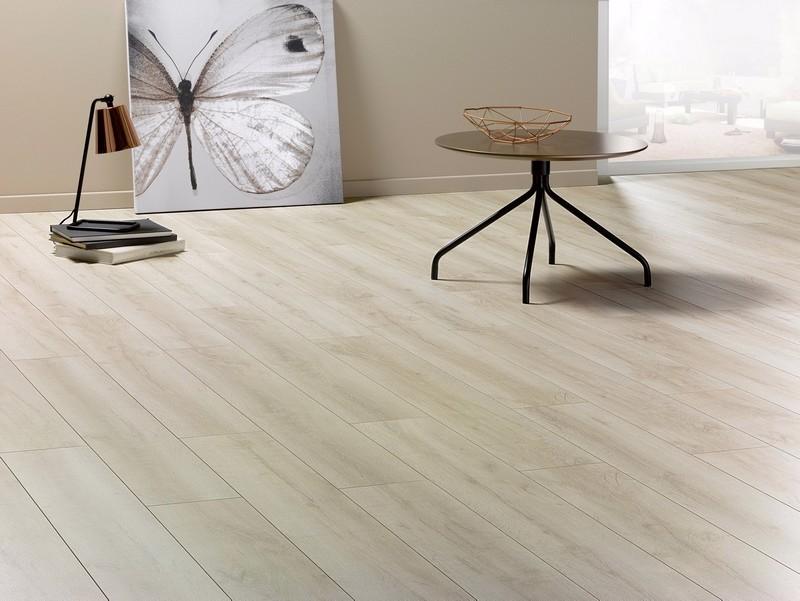 REVETEMENT DE SOL STRATIFIE 5G CLIP400 502 BLANC COTON – 9 LAMES 1286 X 192 X 8 MM – PAQUET 2.22 M2