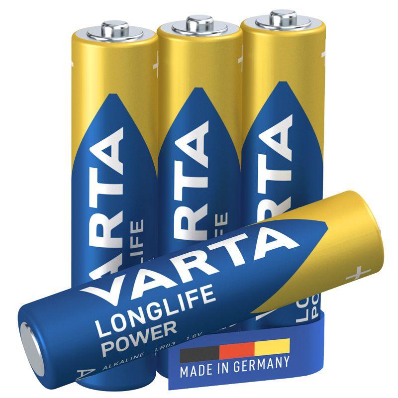 Pile Alcaline VARTA  Longlife Power AAA/LR03 - Lot de 4 unités