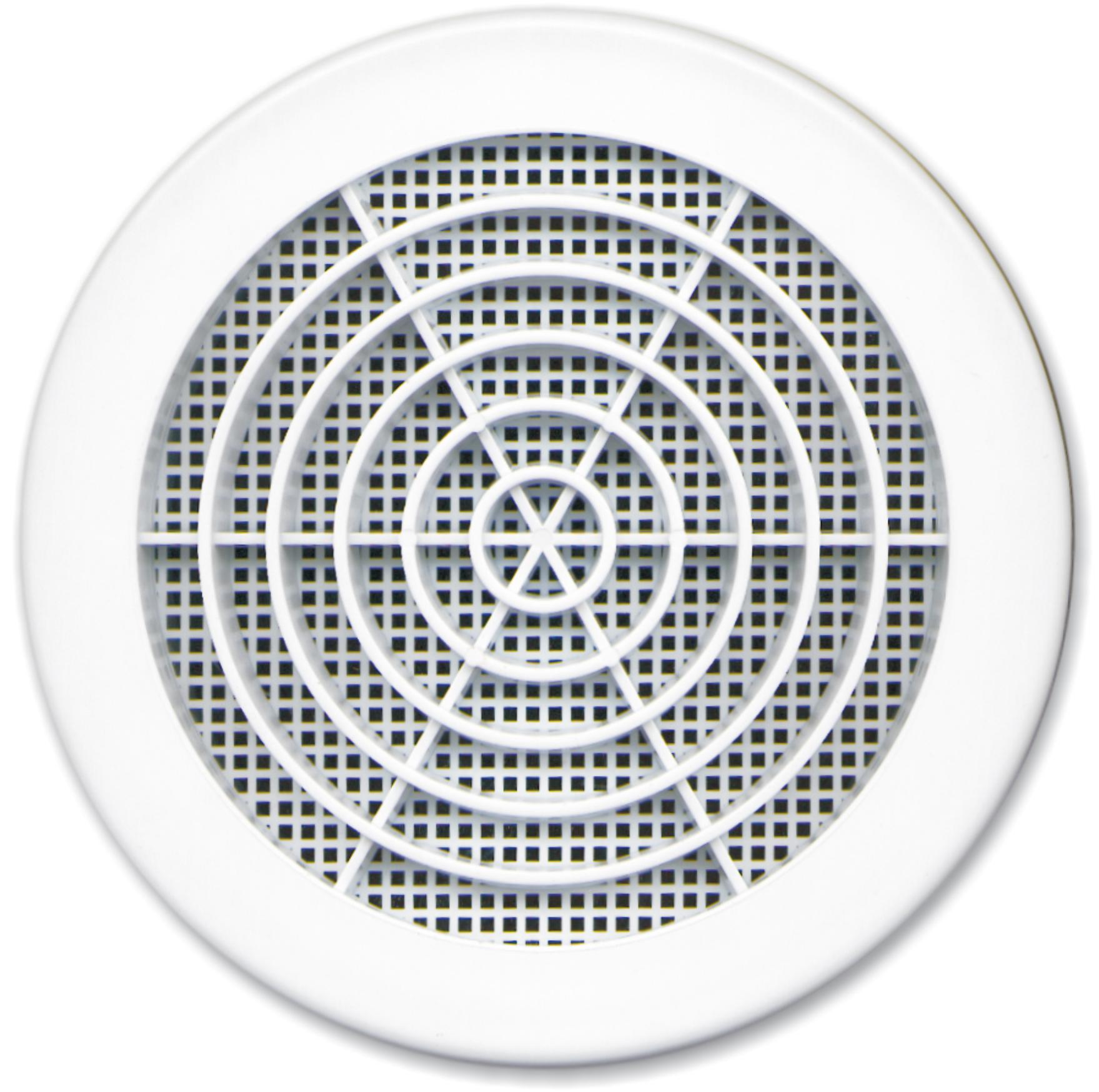 Grille concentrique Ø160MM blanche aluminium avec moustiquaire (A/M) - Autogyre