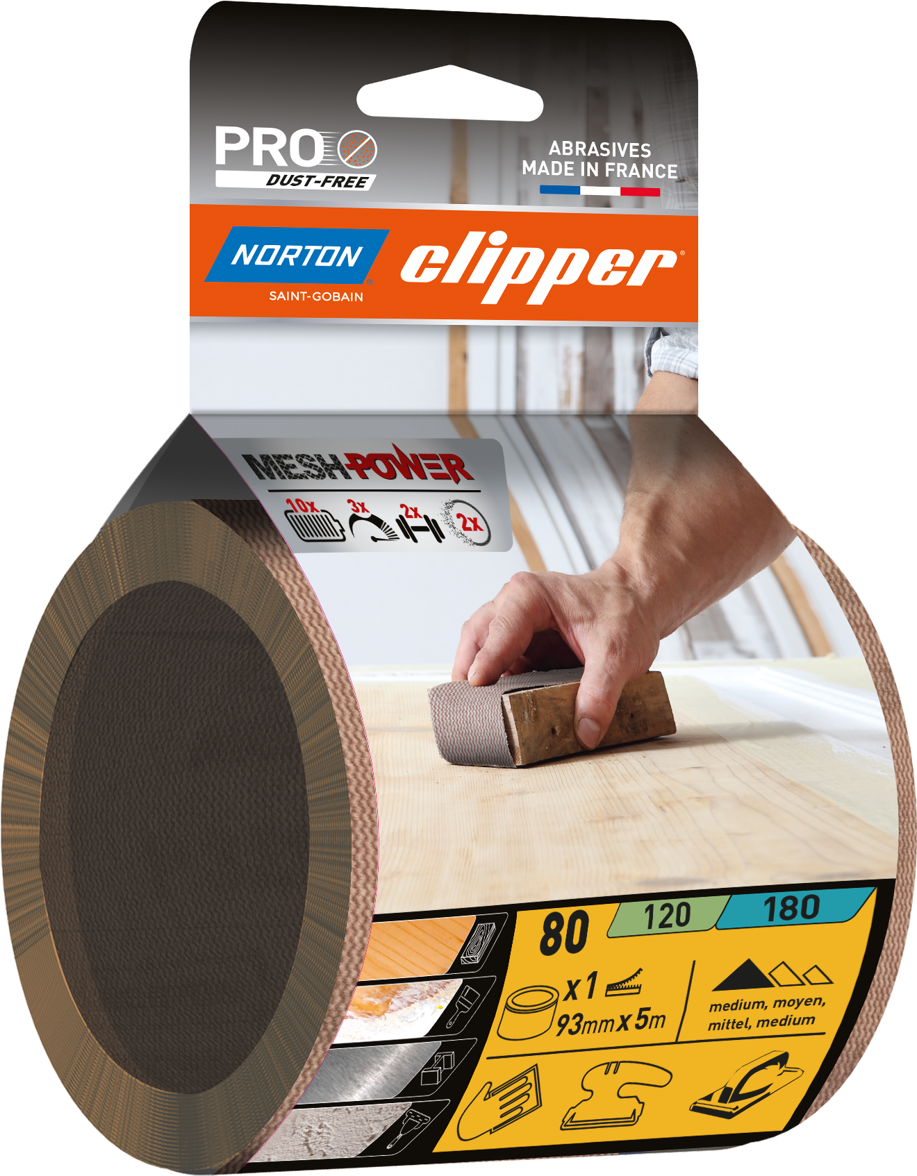 Rouleau Meshpower M220 93x5Ml Grain 80