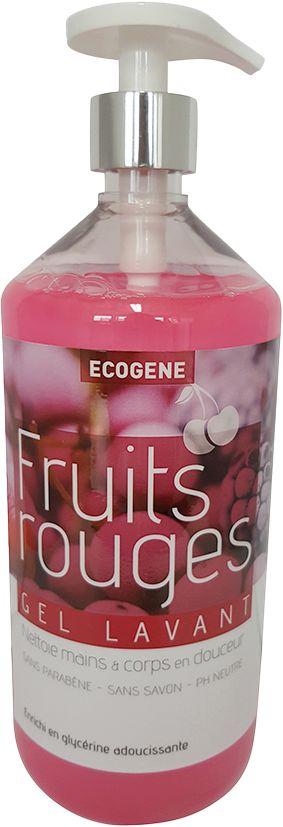 Gel lavant mains et corps fruits rouges ecogene 1L