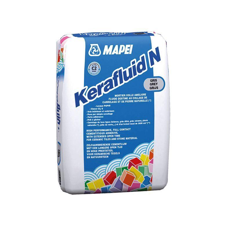 Mortier colle amélioré spécial locaux P4-P4S - KERAFLUID N Gris - Sac de 25kg