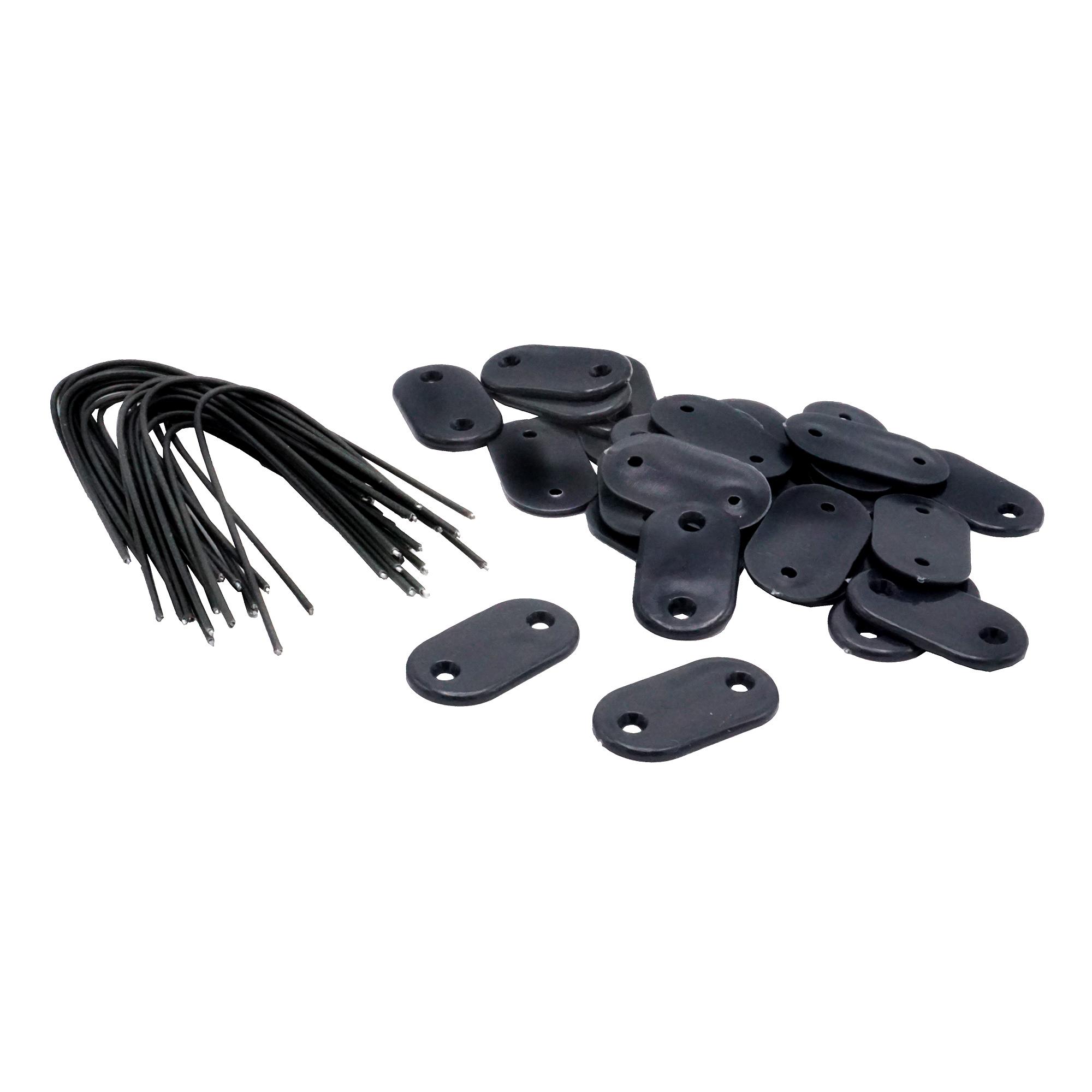 Kit de fixation pour canisses PVC - anthracite - (attache + brin 14 cm fil de fer plastifié) 26 pcs