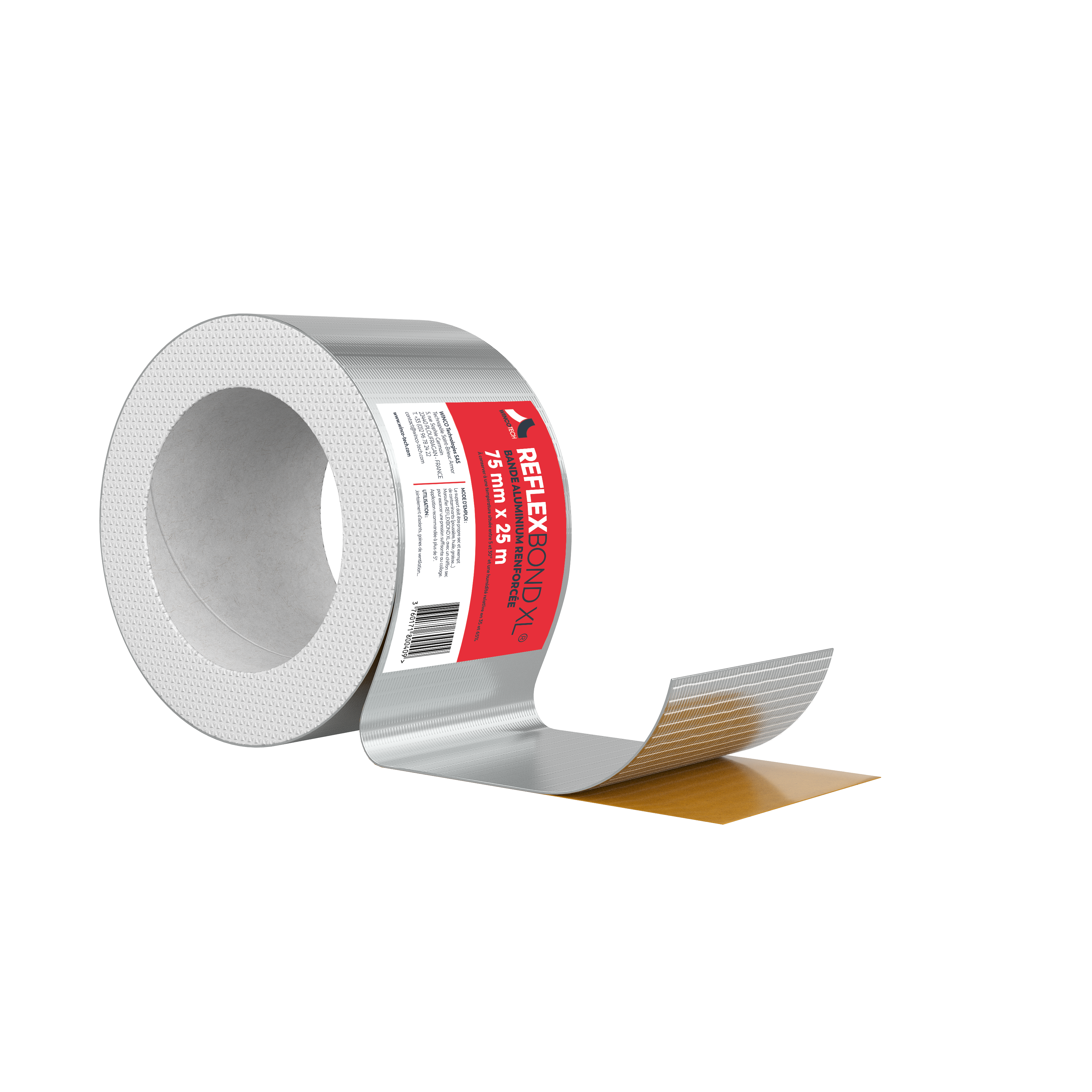 Bande adhésive alu REFLEXBOND 25M x 75MM - Winco