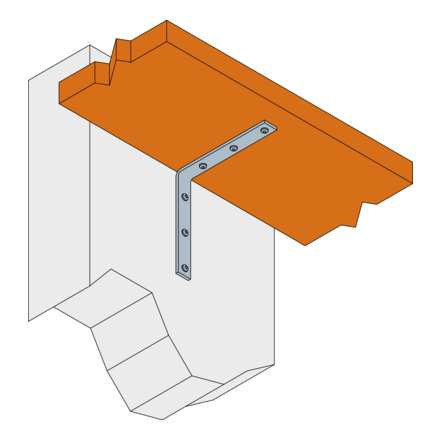 EQUERRE DE RENFORT 18 X 140 X 140 X 4