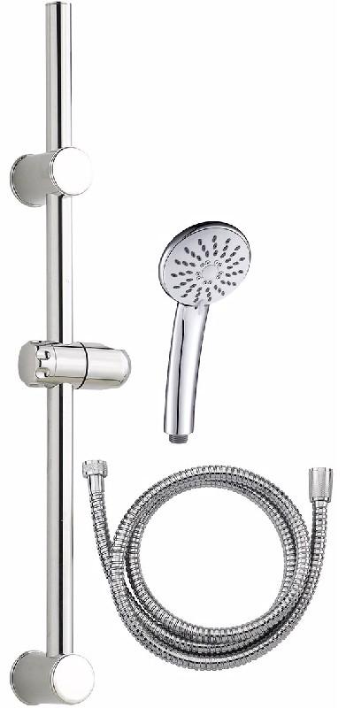 DOUCHETTE 3 JETS OASIS CHROMÉE + FLEXIBLE 1.50 M + BARRE DE DOUCHE COQUE
