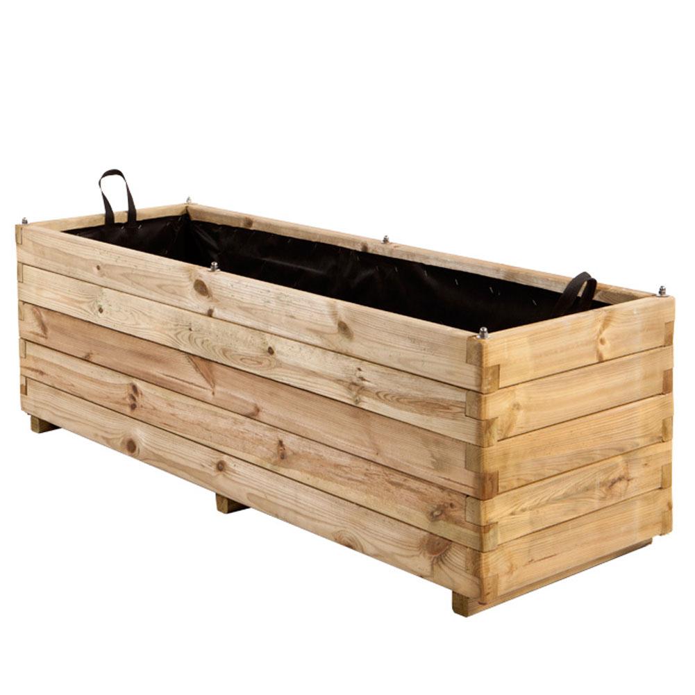 Bac à fleurs rectangle en Pin - 150x50x50cm