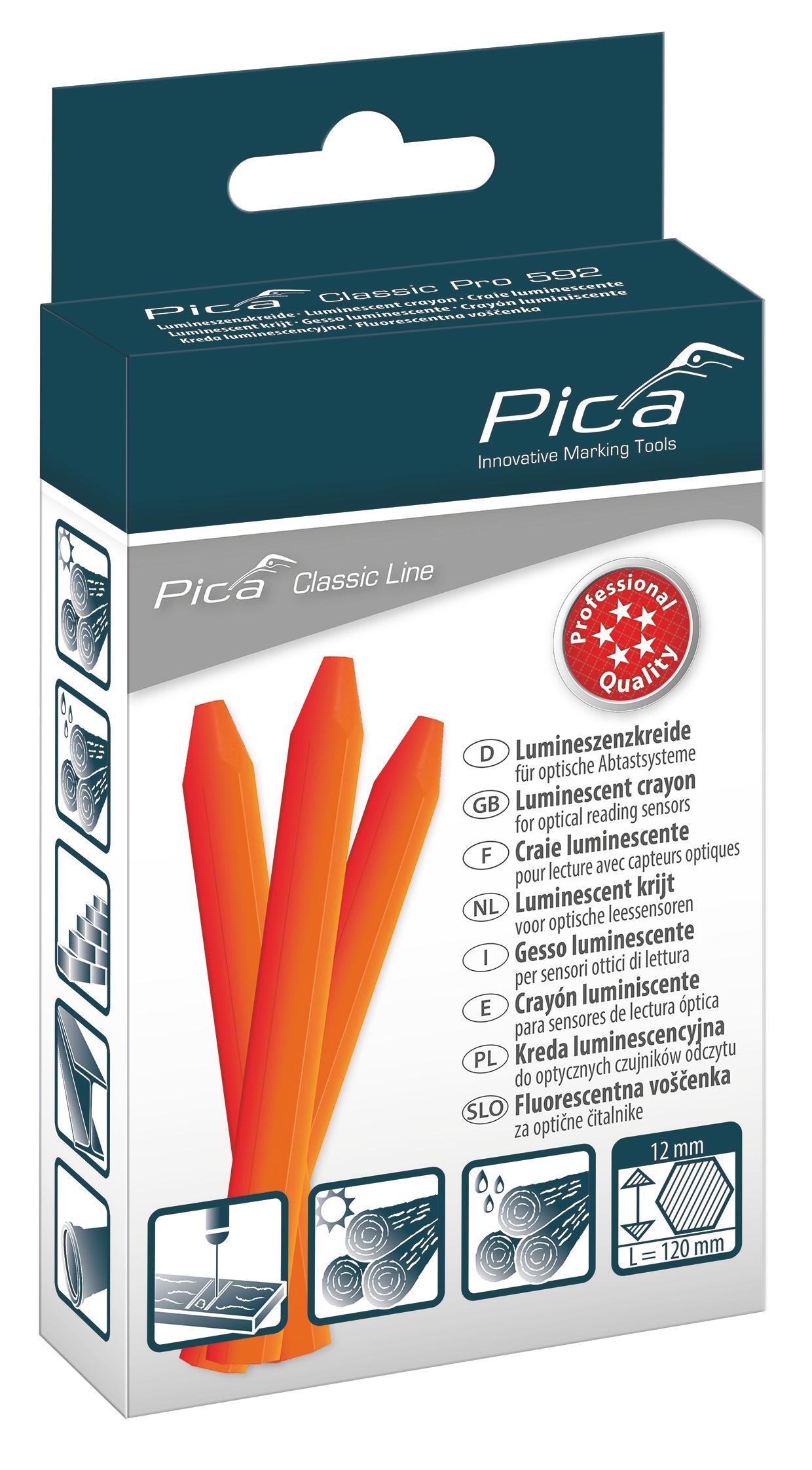 Craie luminescente orange fluo - Pica